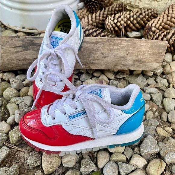 Reebok Classic Red/white/Blue Leather Youth Boys Athletic ShoesSneakers Size 9.5 - Picture 1 of 7